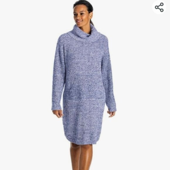 SOFTIES Marshmallow Slouch Turtleneck Lounger, Blue/Navy/White, Size S/M - Picture 1 of 10